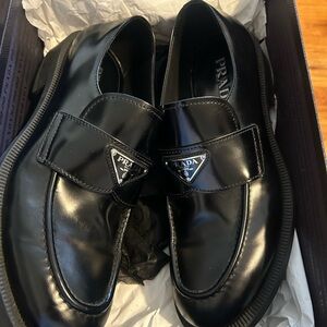 Prada Men's Shiny Black Slip-On Loafers